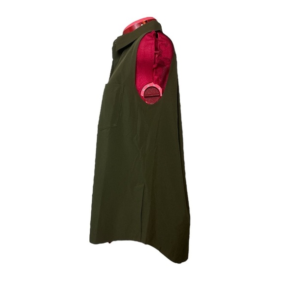 Athleta Everlasting sleeveless button-up tank olive/khaki green - Picture 5 of 11